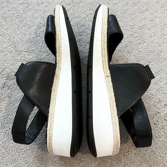 Eileen Fisher Dash Leather Wedge Sandals Size 11 Slingback Vacation Resort Boho - Picture 6 of 16